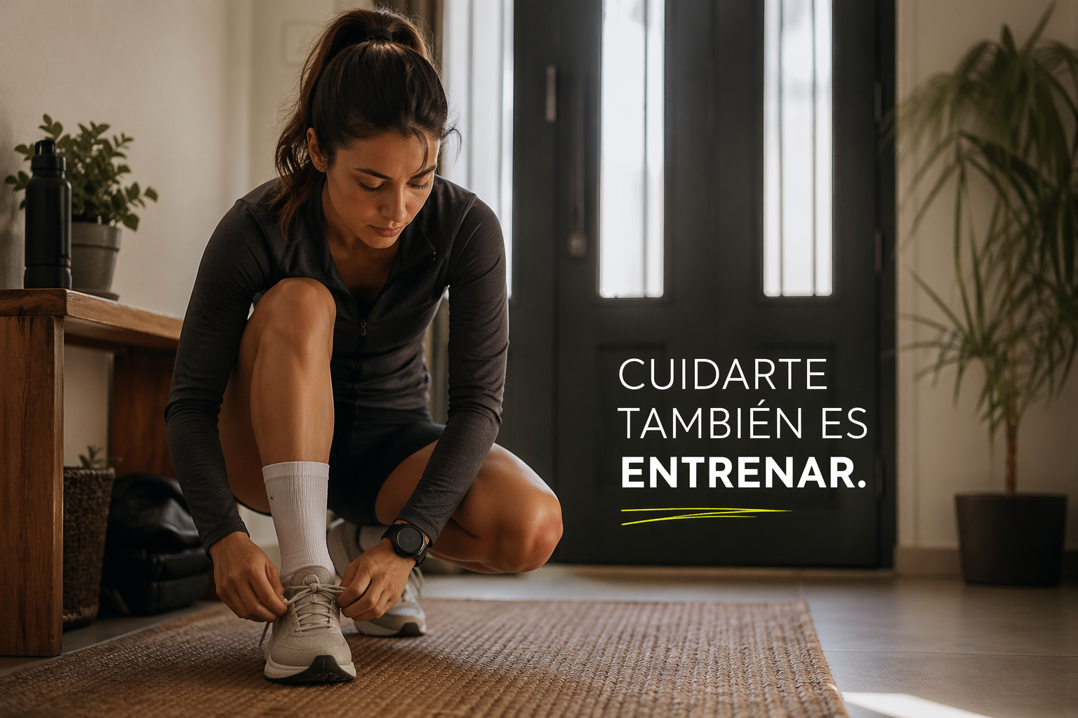 Deportista preparándose